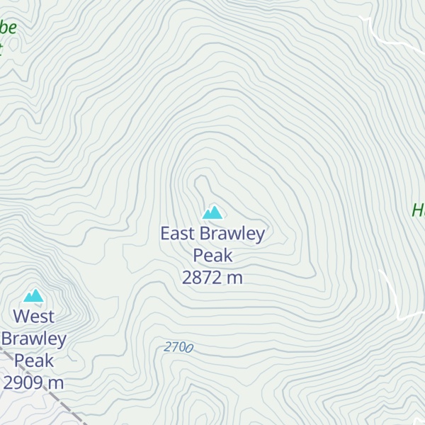 Map of East Brawley Peak