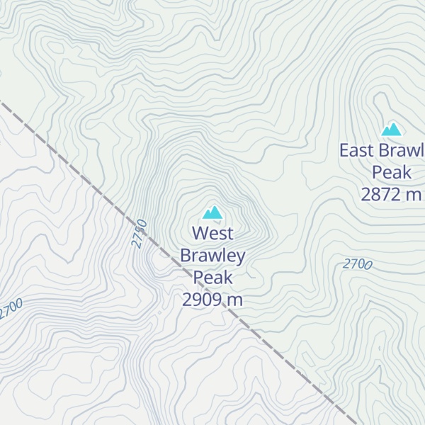 Map of West Brawley Peak