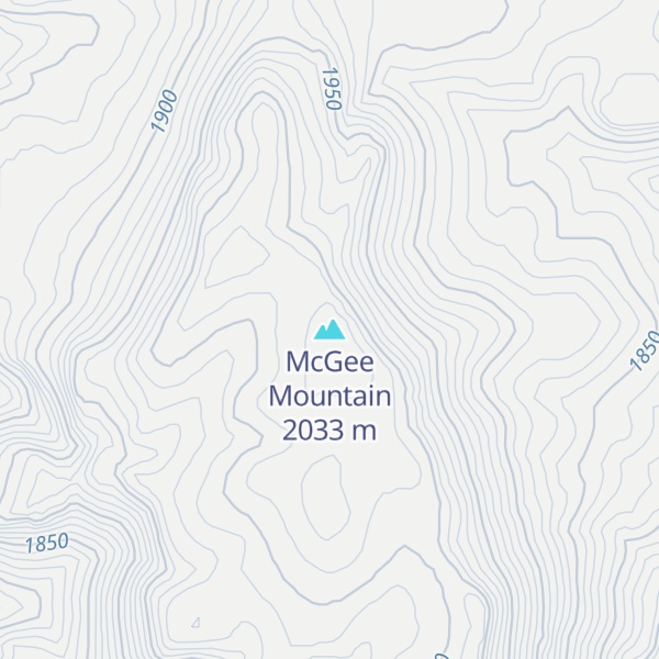 Map of McGee Mountain