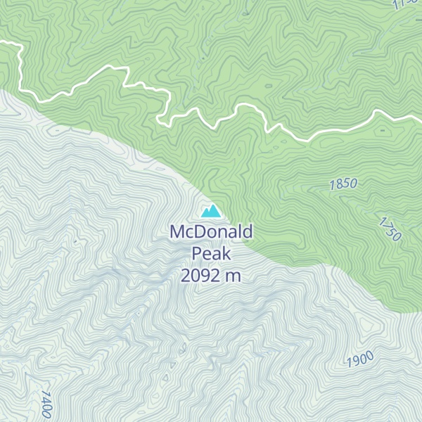 Map of McDonald Peak