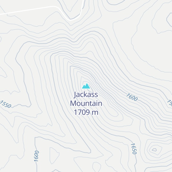 Map of Jackass Mountain