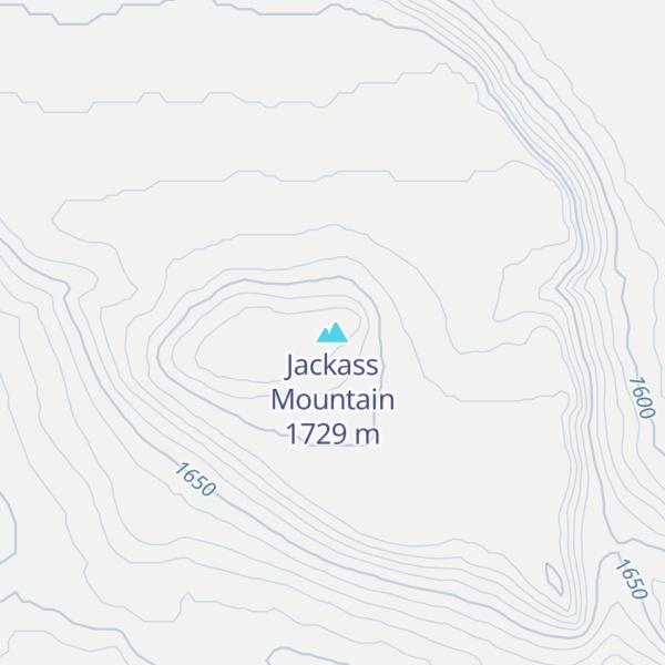 Map of Jackass Mountain