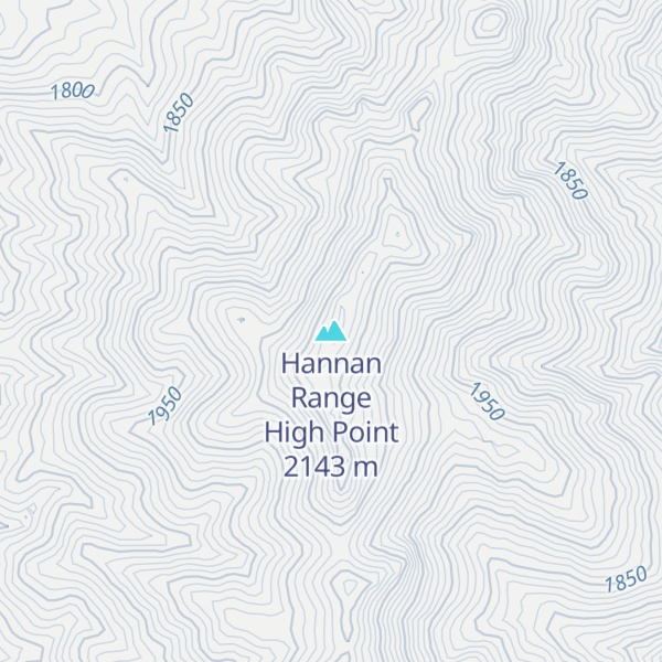 Map of Hannan Range High Point