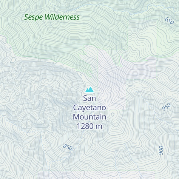 Map of San Cayetano Mountain