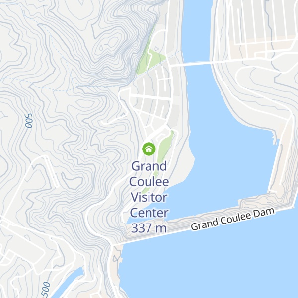 Map of Grand Coulee Visitor Center