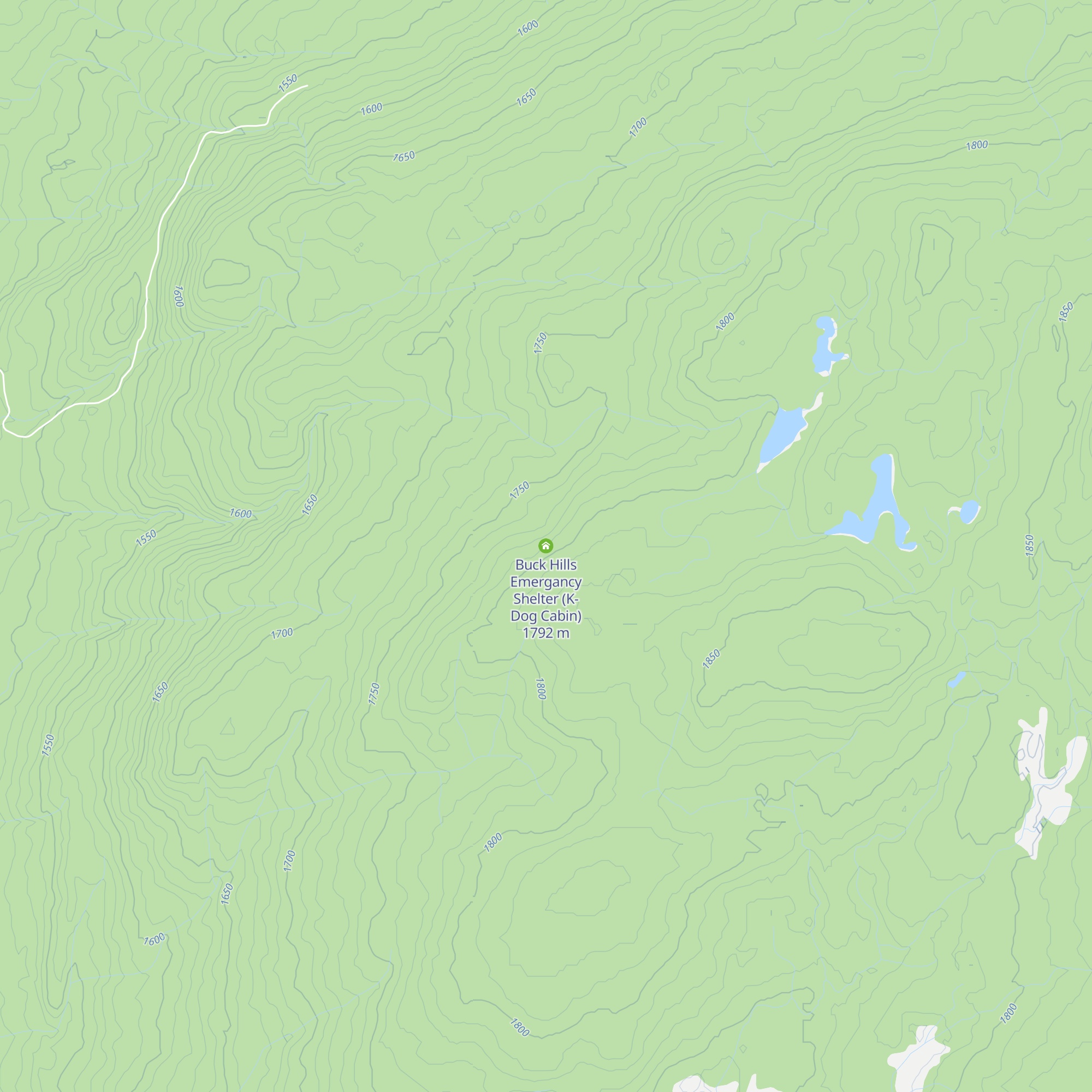 Buck Hills Emergancy Shelter (K-Dog Cabin) map
