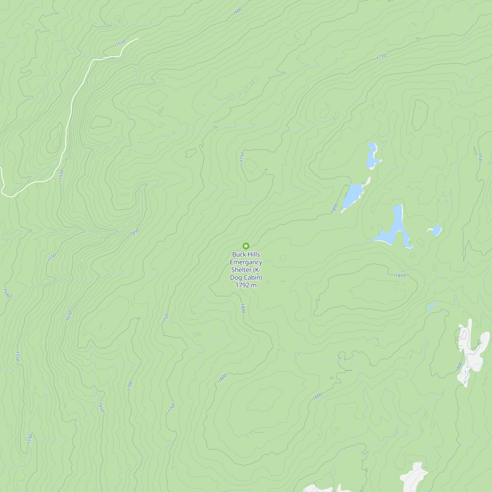 Buck Hills Emergancy Shelter (K-Dog Cabin) map