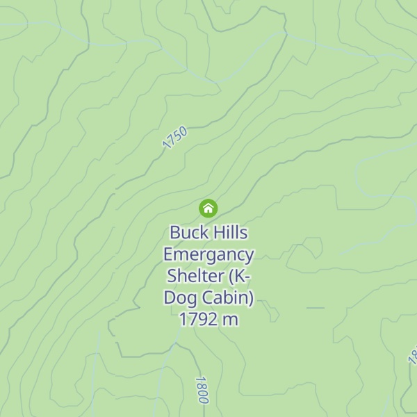 Map of Buck Hills Emergancy Shelter (K-Dog Cabin)