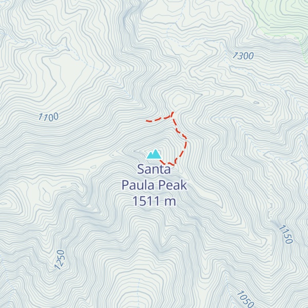 Map of Santa Paula Peak