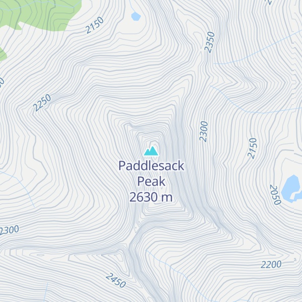 Map of Paddlesack Peak