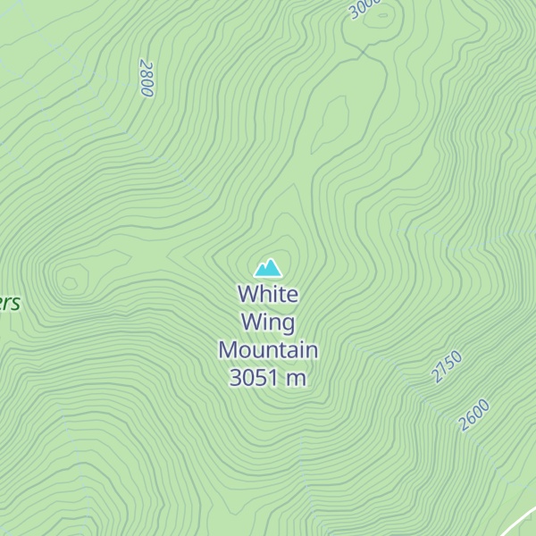 Map of White Wing Mountain