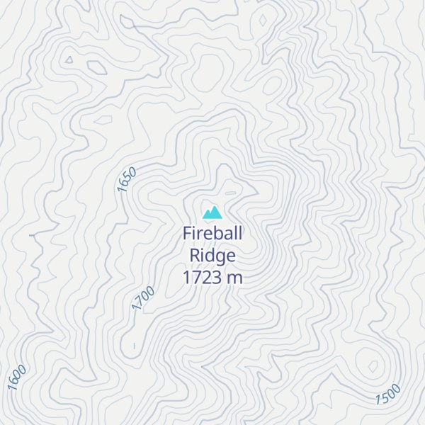 Map of Fireball Ridge