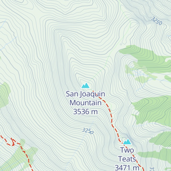 Map of San Joaquin Mountain