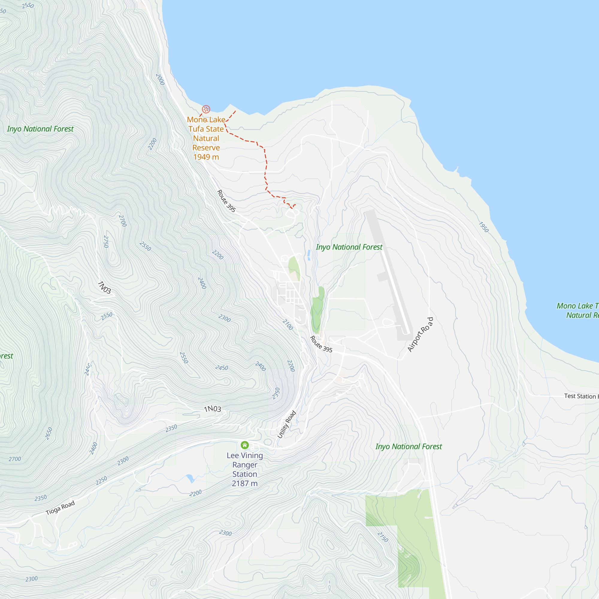 Mono Lake Information Center map