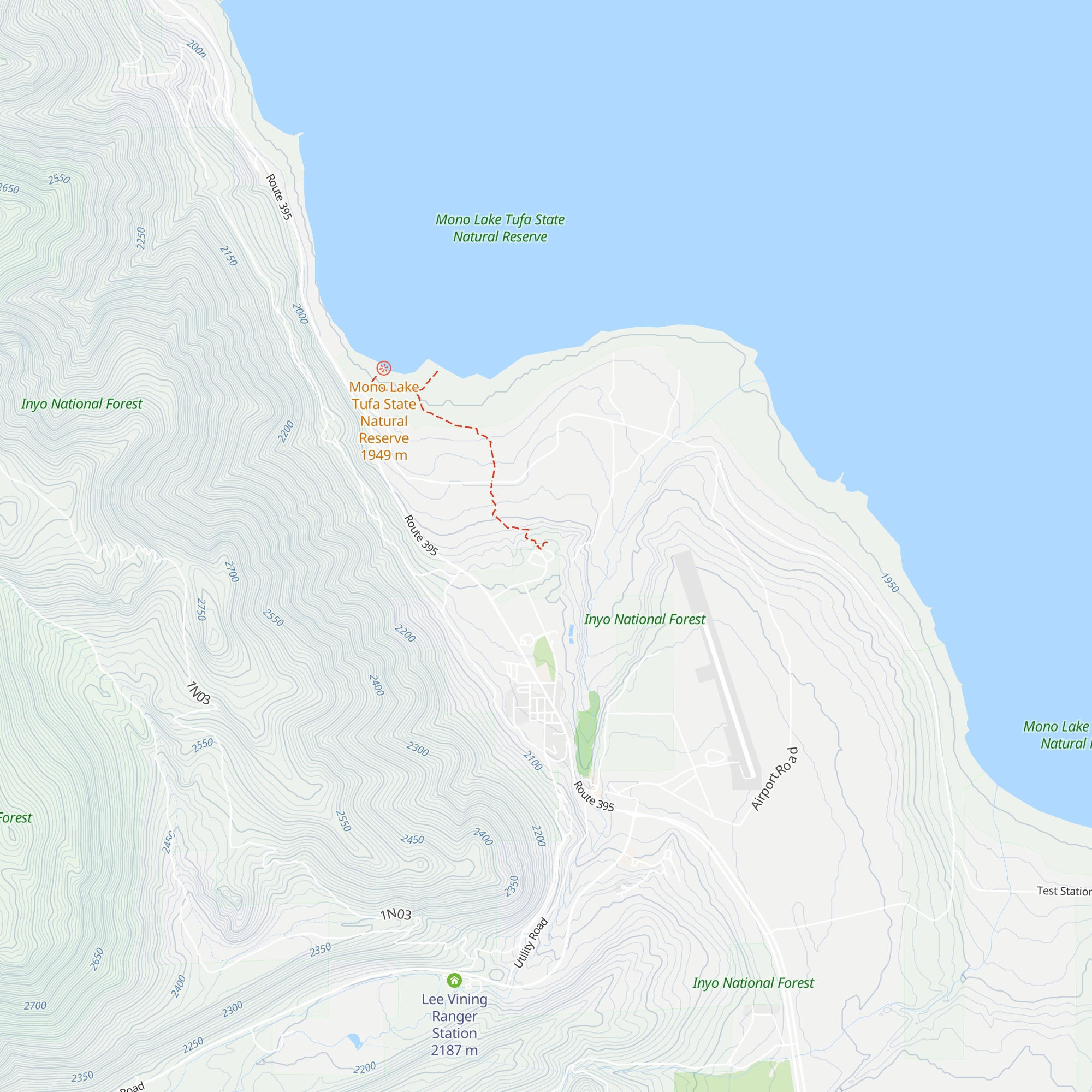 Mono Basin Scenic Area Visitor Center map