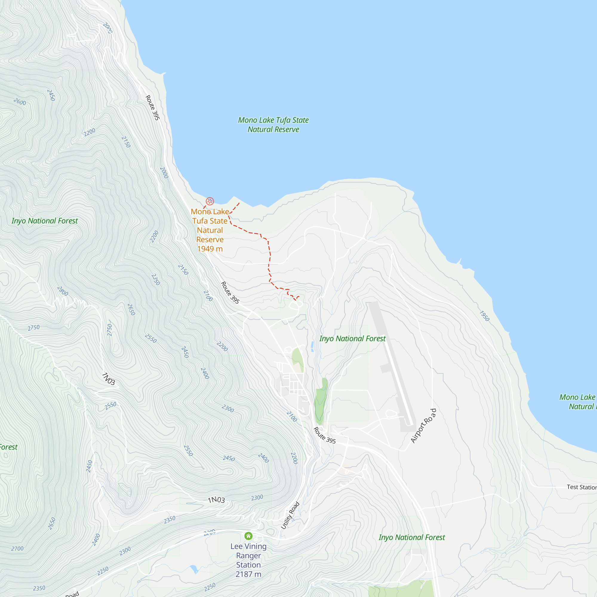 Mono Basin Scenic Area Visitor Center map