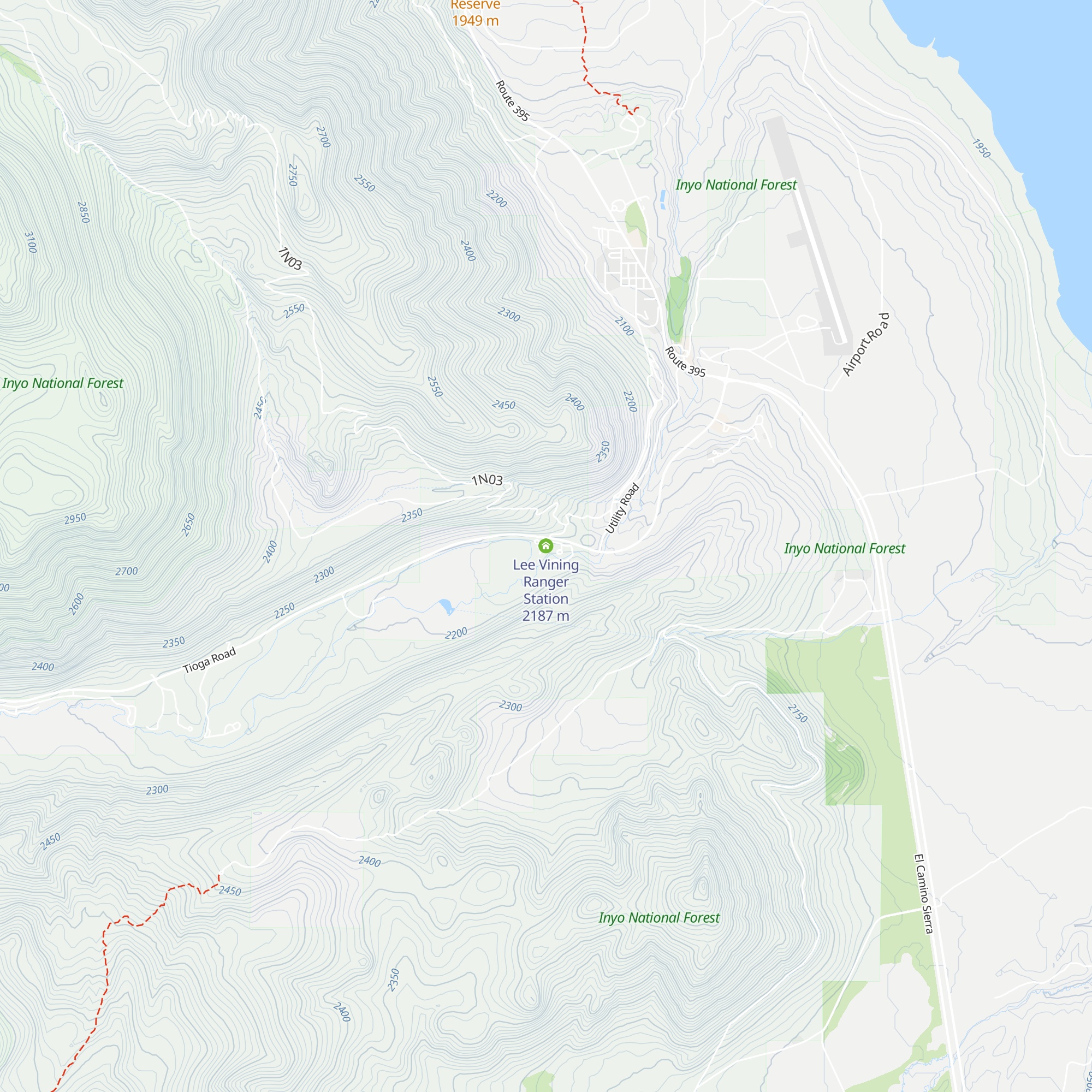 Lee Vining Ranger Station map