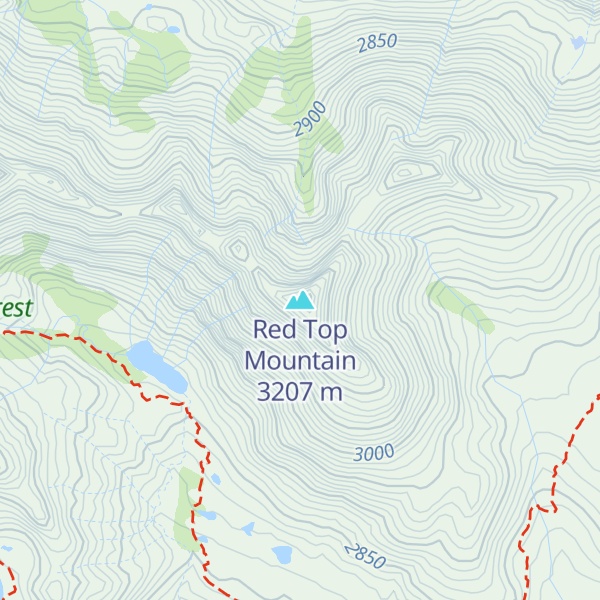 Map of Red Top Mountain