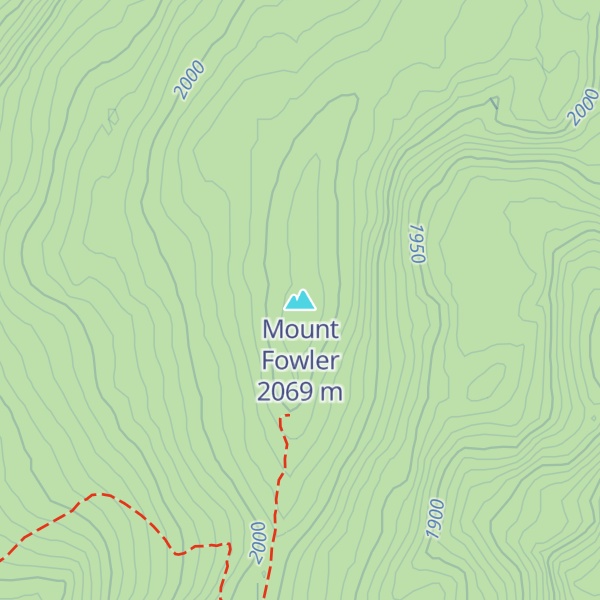 Map of Mount Fowler