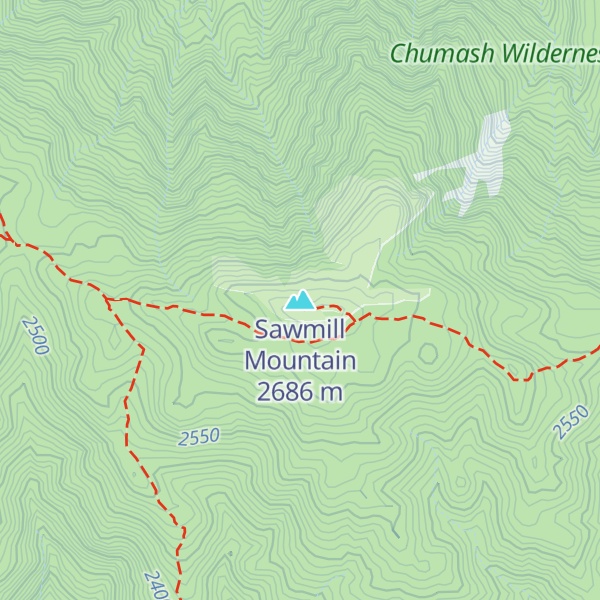 Map of Sawmill Mountain