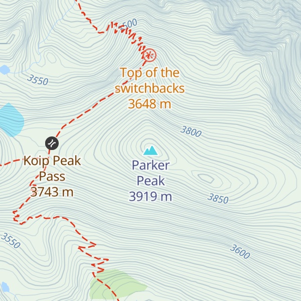 Map of Parker Peak