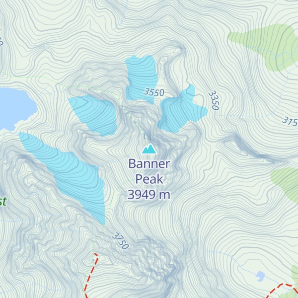 Map of Banner Peak