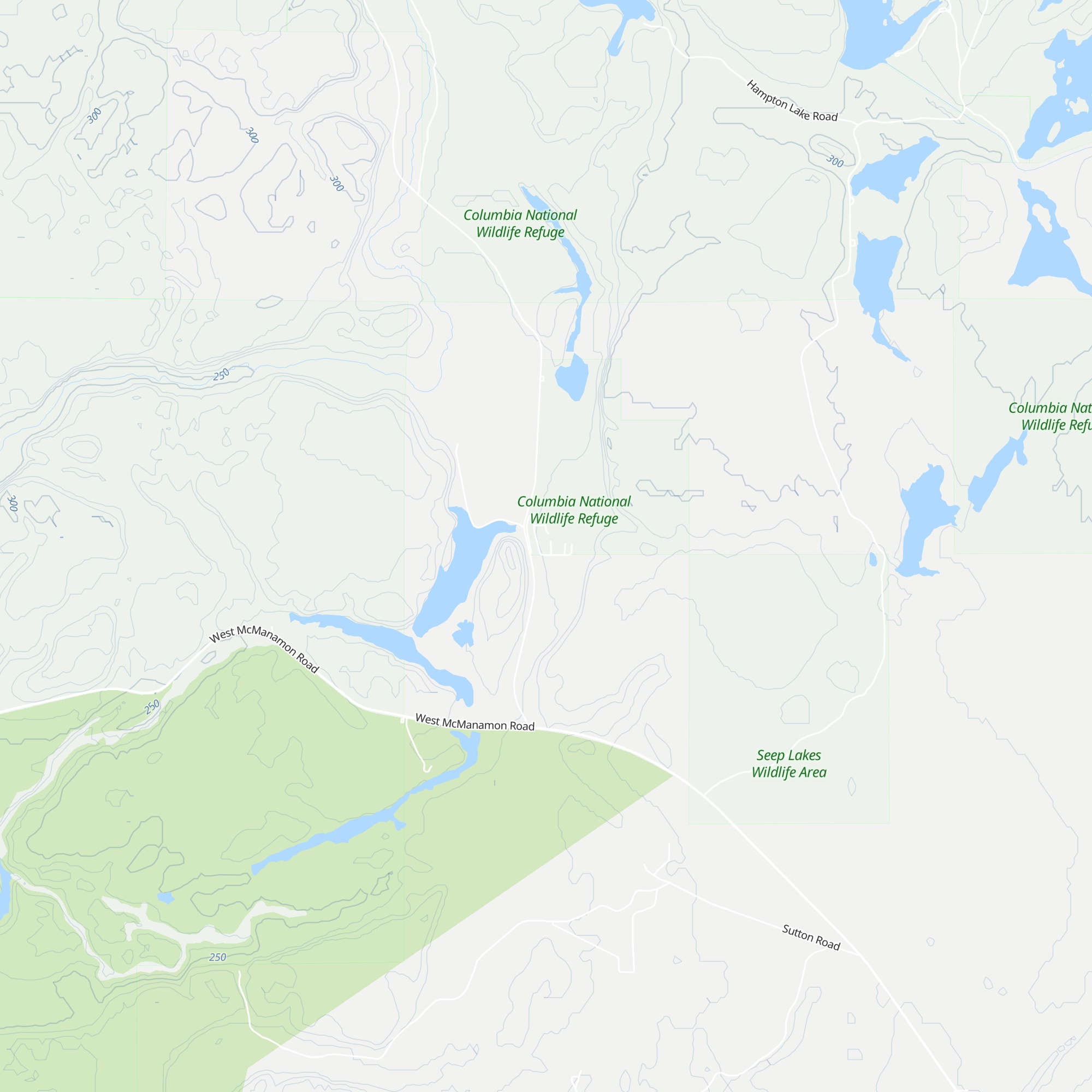 Columbia National Wildlife Refuge Office map