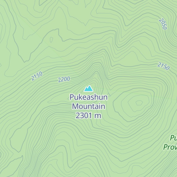 Map of Pukeashun Mountain