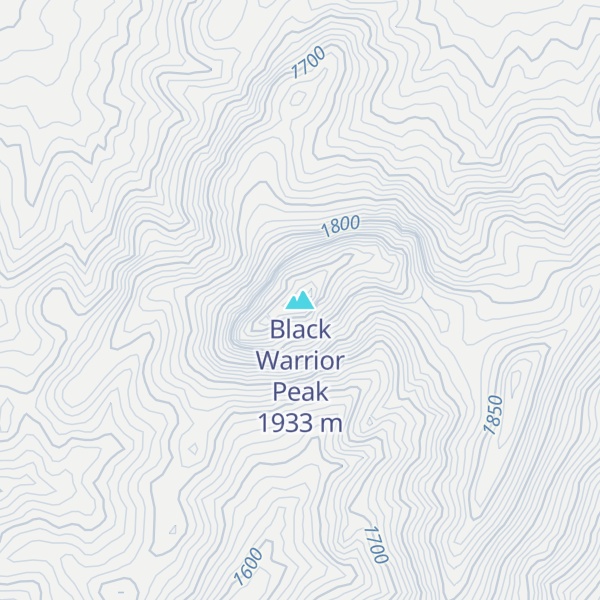Map of Black Warrior Peak