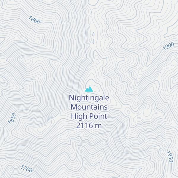 Map of Nightingale Mountains High Point