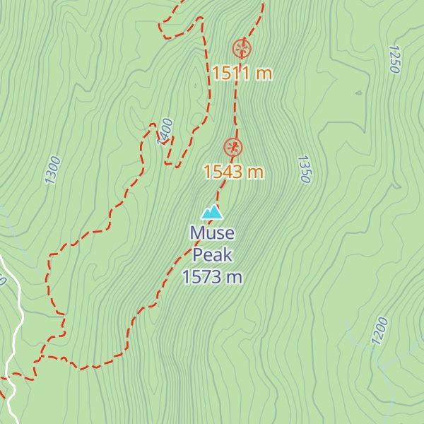 Map of Muse Peak