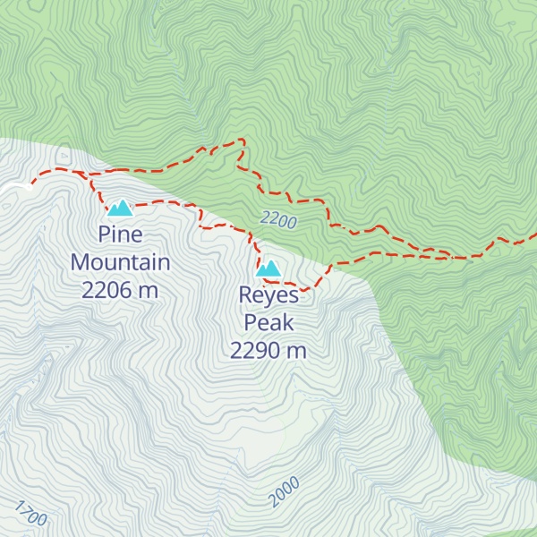 Map of Reyes Peak