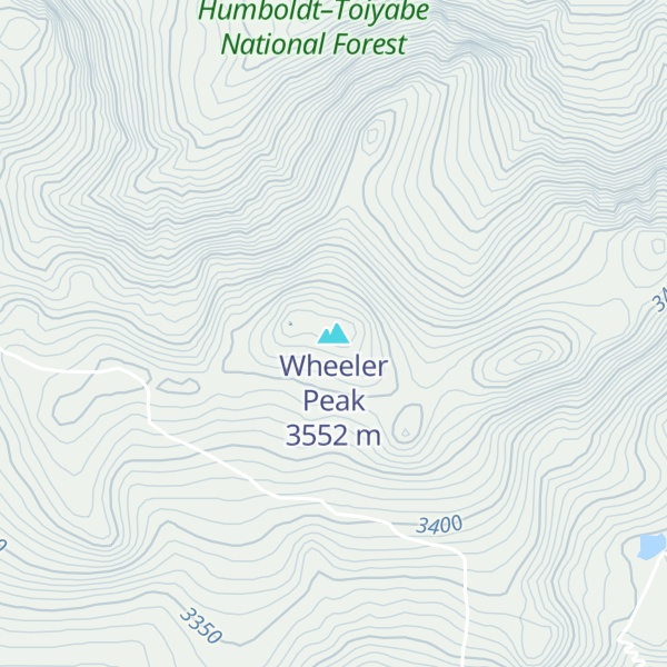 Map of Wheeler Peak