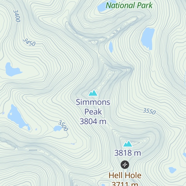 Map of Simmons Peak