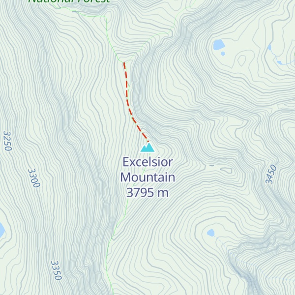 Map of Excelsior Mountain