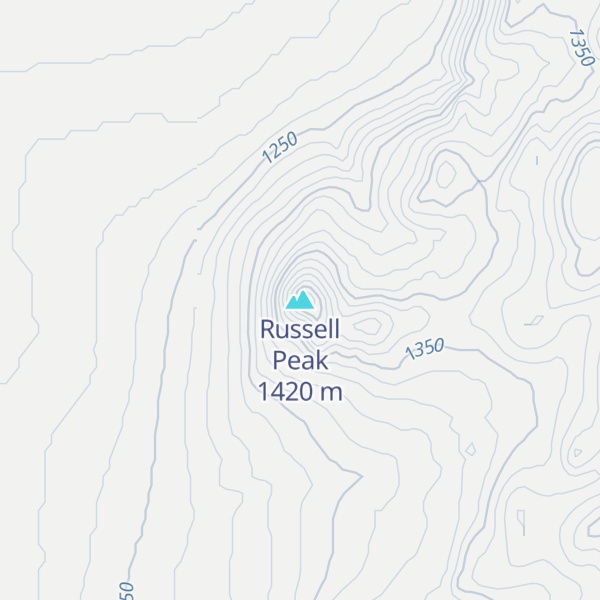 Map of Russell Peak