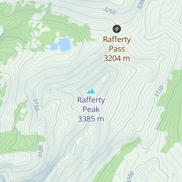 Map of Rafferty Peak