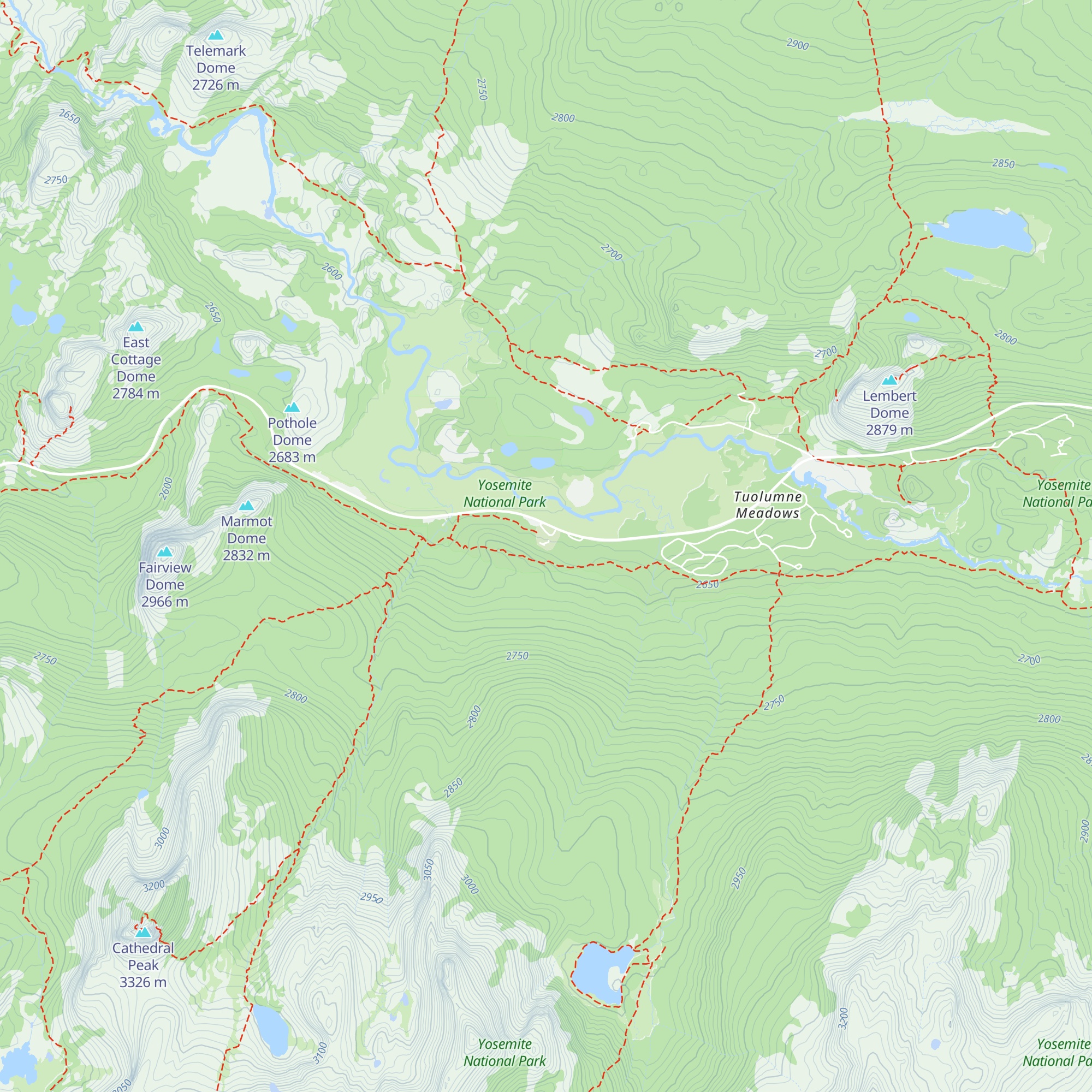Yosemite Toulumne Meadows Visitor Center map
