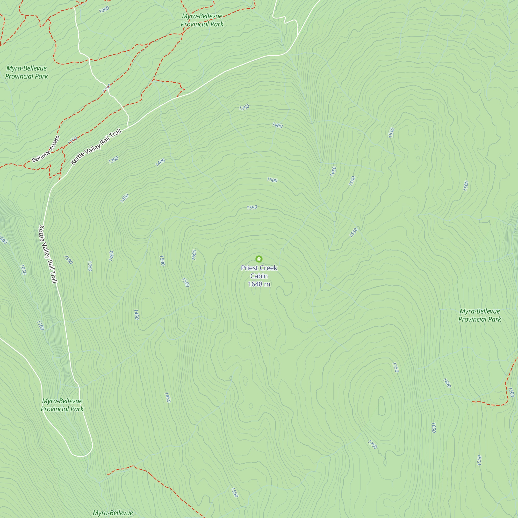 Priest Creek Cabin map