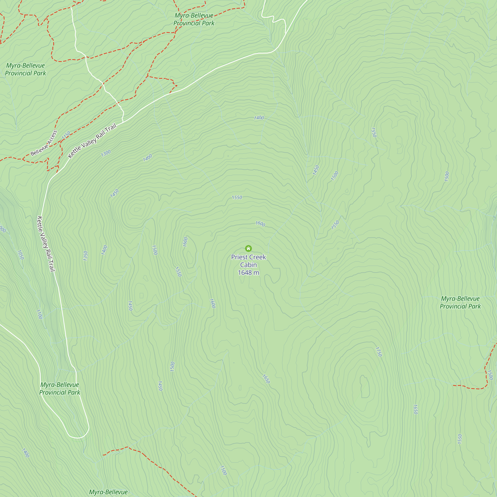 Priest Creek Cabin map