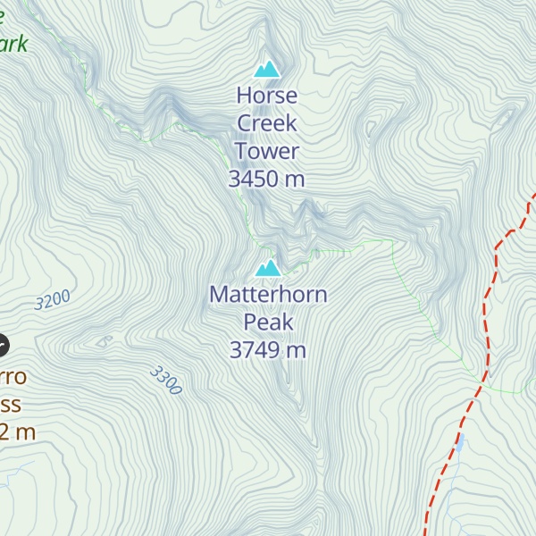 Map of Matterhorn Peak