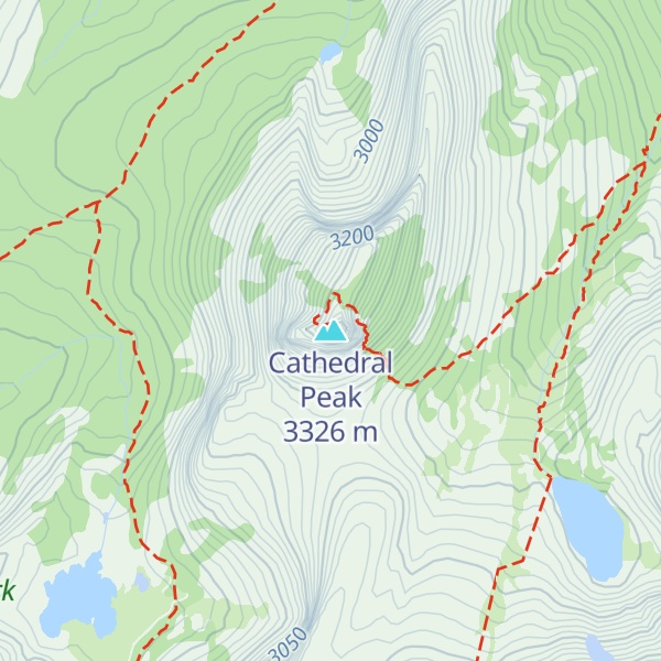 Map of Cathedral Peak
