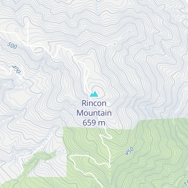 Map of Rincon Mountain