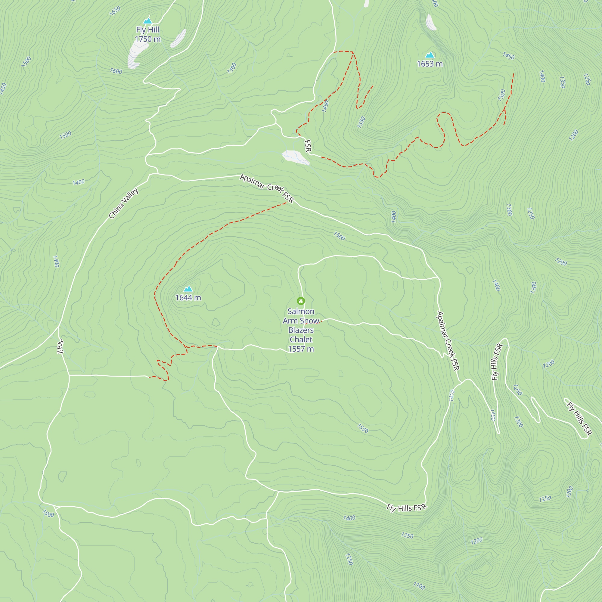 Salmon Arm Snow Blazers Chalet map
