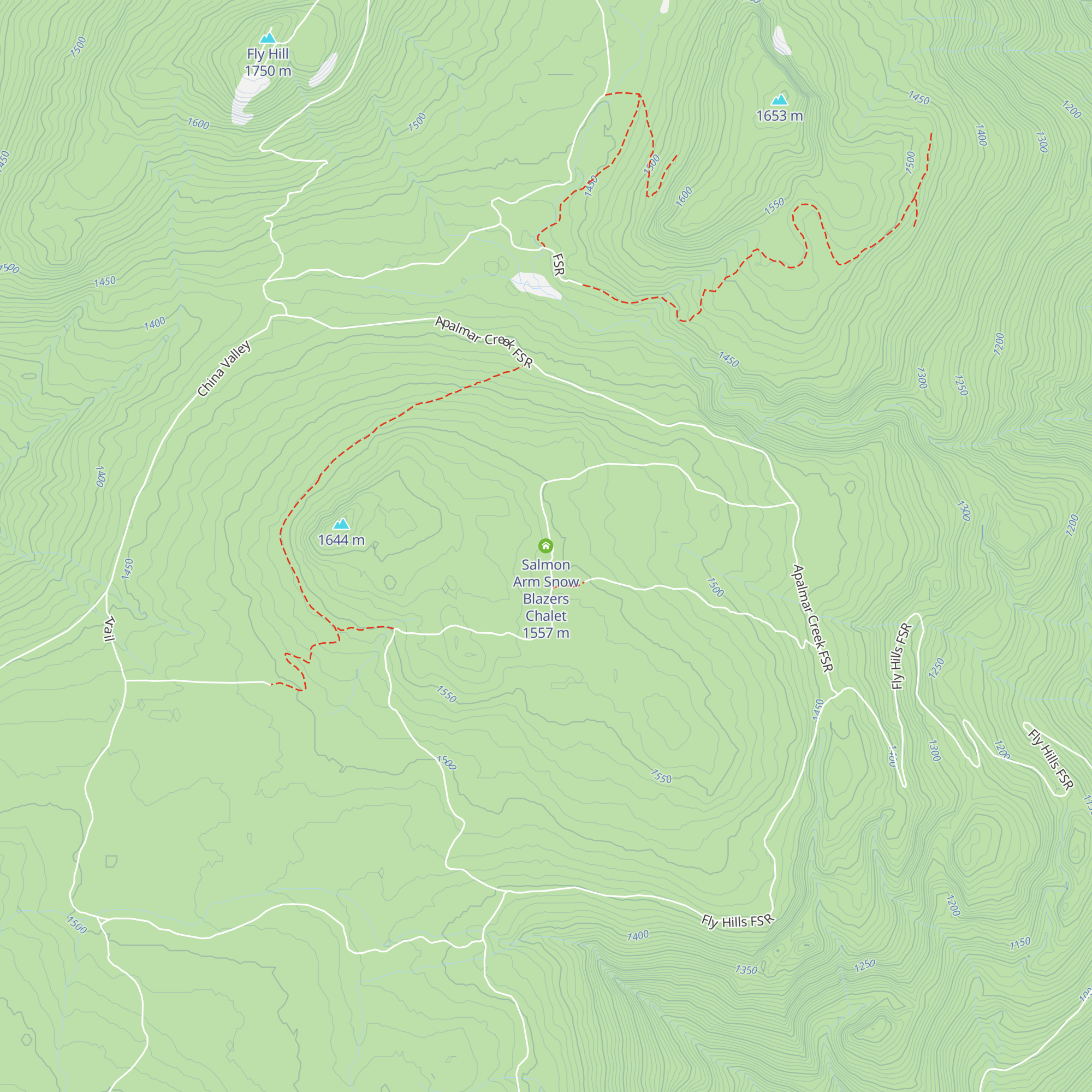 Salmon Arm Snow Blazers Chalet map