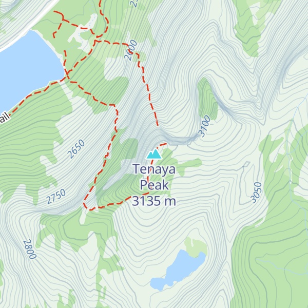 Map of Tenaya Peak