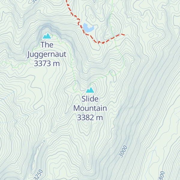 Map of Slide Mountain