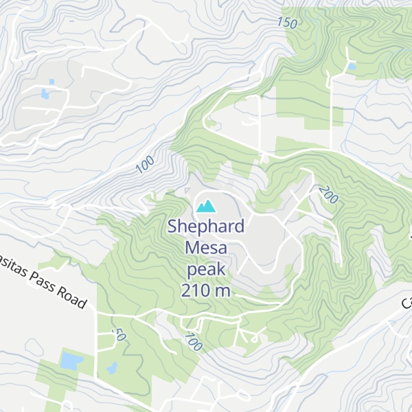 Map of Shephard Mesa peak