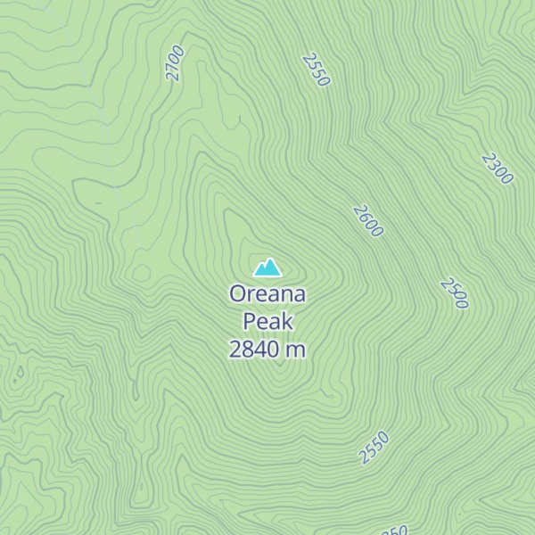 Map of Oreana Peak