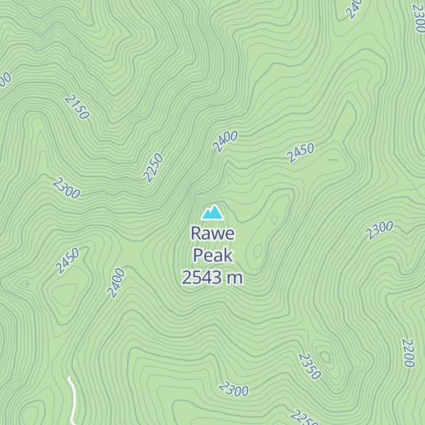 Map of Rawe Peak